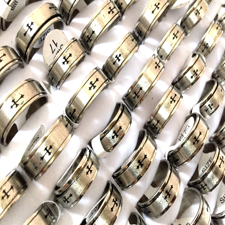 Wholesale 30pcs 316L Cross Spin Drip Oil Stainless Steel Men Ring Silver Bands lots
Wholesale 30pcs 316L Cross Spin Drip Oil Stainless Steel Men Ring Silver Bands lots