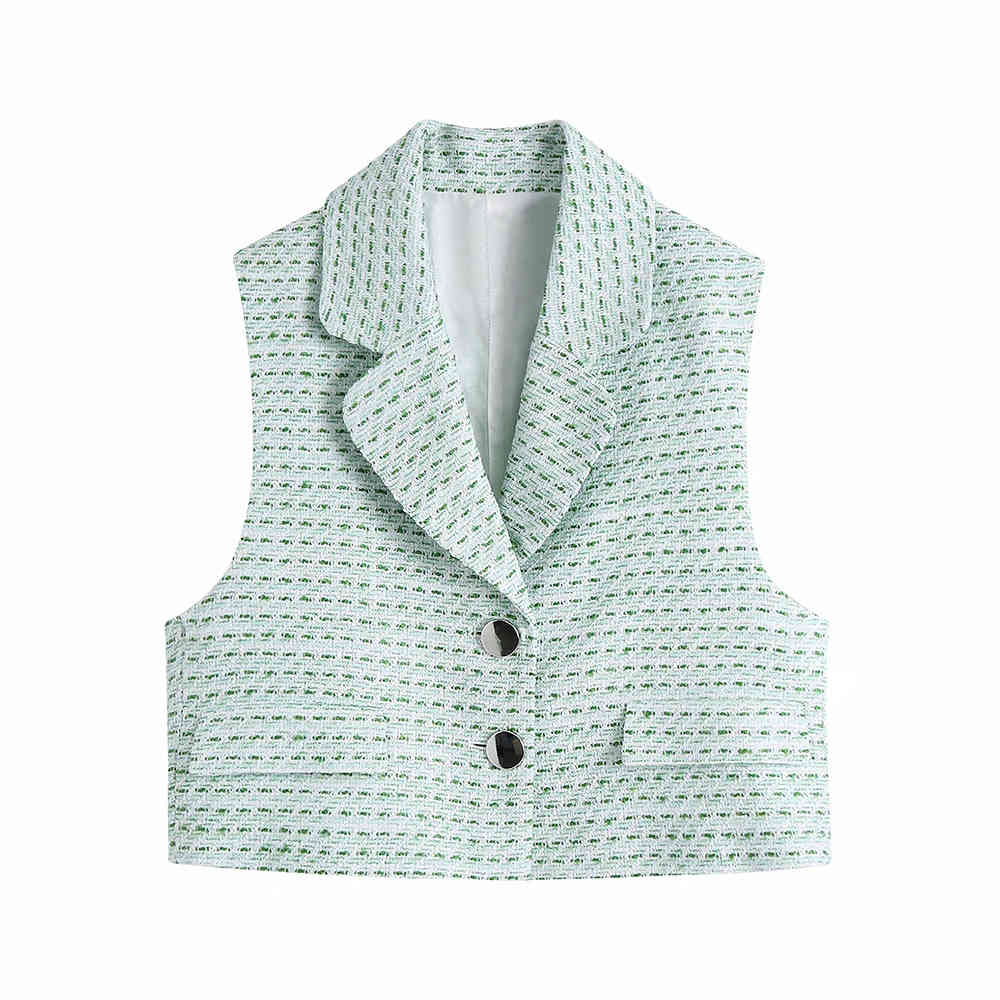 BBWM WOMAN summer women's clothing casual fashion suit collar button trim short vest coat 210520, As picture
BBWM WOMAN summer women's clothing casual fashion suit collar button trim short vest coat 210520, As picture