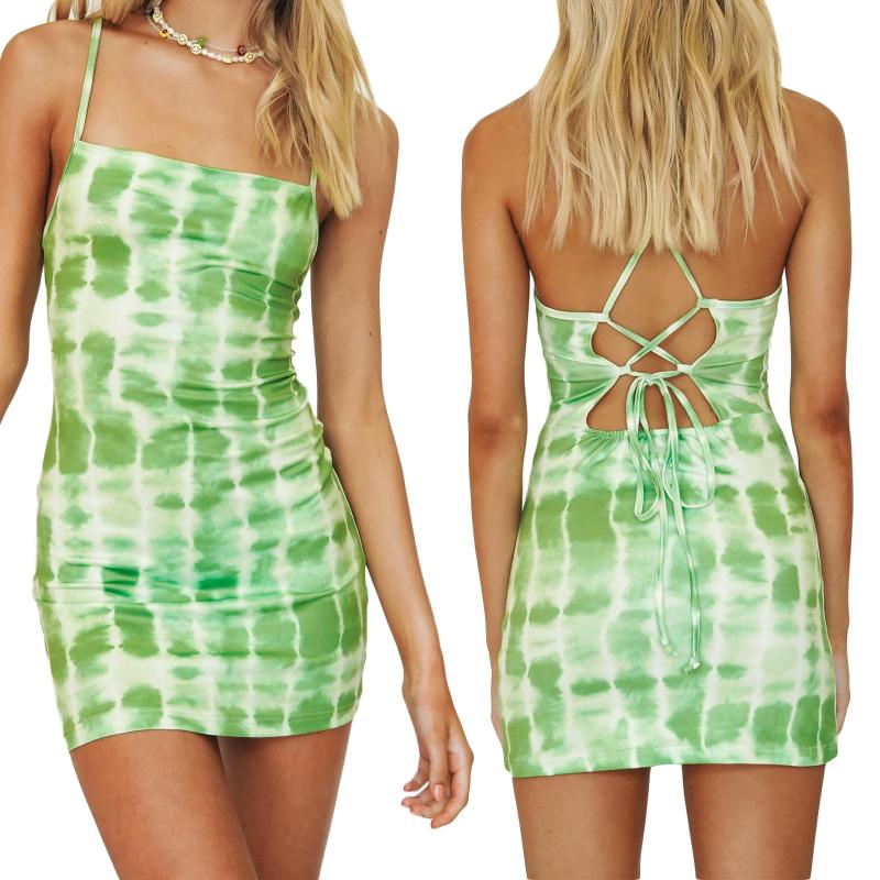Casual Dresses Women Sexy Green Tie-Dye Print Slip Dress 2021 Fashion Sleeveless Backless Bandage Slim Fit Mini Holiday Sundress
Casual Dresses Women Sexy Green Tie-Dye Print Slip Dress 2021 Fashion Sleeveless Backless Bandage Slim Fit Mini Holiday Sundress