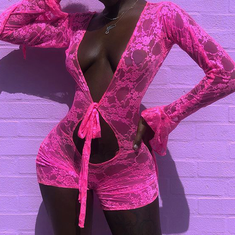 2021 Hot Sexy Women Mesh Sheer Hollow Out Rompers Onesies Shorts Pink Deep V-Neck Flare Sleeve Floral Bodycon Playsuit Jumpsuit, Black
2021 Hot Sexy Women Mesh Sheer Hollow Out Rompers Onesies Shorts Pink Deep V-Neck Flare Sleeve Floral Bodycon Playsuit Jumpsuit, Black