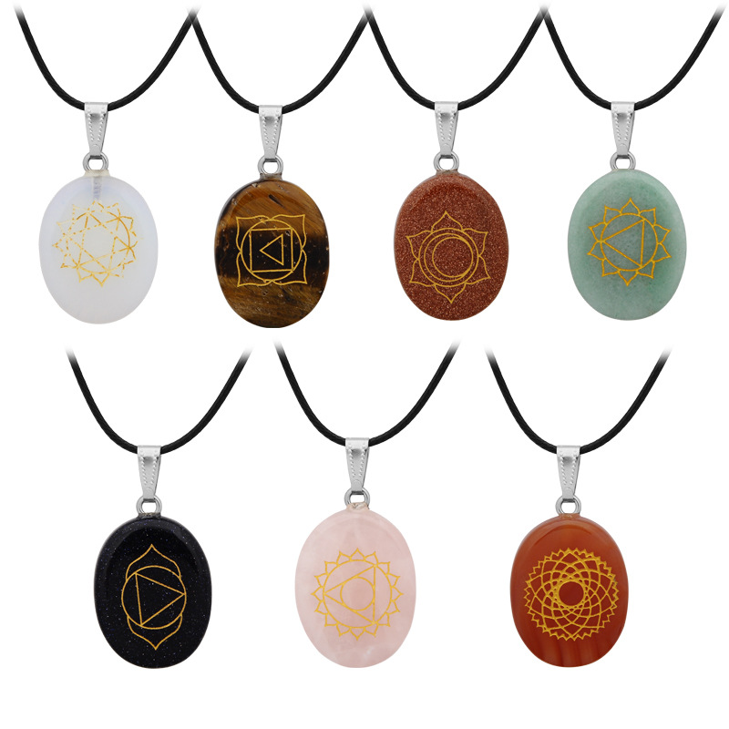 Carve religious yoga symbol chakras Healing Natural Stone Necklace Pink Tiger's Eye Rose Quartz Crystal Charms Necklaces Jewelry Women
Carve religious yoga symbol chakras Healing Natural Stone Necklace Pink Tiger's Eye Rose Quartz Crystal Charms Necklaces Jewelry Women