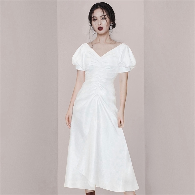 V-neck Puff Sleeve Solid Vintage Women Dress Elegant Patchwork Slim Waist Lace-up A-line Female Vestidos 210603, Picture color
V-neck Puff Sleeve Solid Vintage Women Dress Elegant Patchwork Slim Waist Lace-up A-line Female Vestidos 210603, Picture color