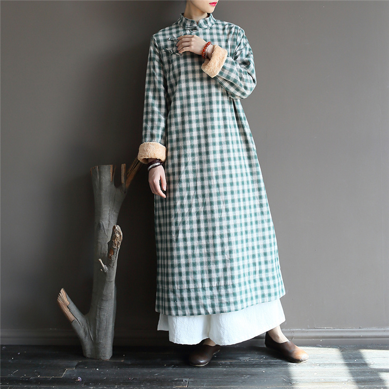 Johnature Women Vintage Dress Stand Long Sleeve Warm Robes Chinese Style Winter Cotton Linen Plaid Women A-Line Dresses 210521, Red
Johnature Women Vintage Dress Stand Long Sleeve Warm Robes Chinese Style Winter Cotton Linen Plaid Women A-Line Dresses 210521, Red