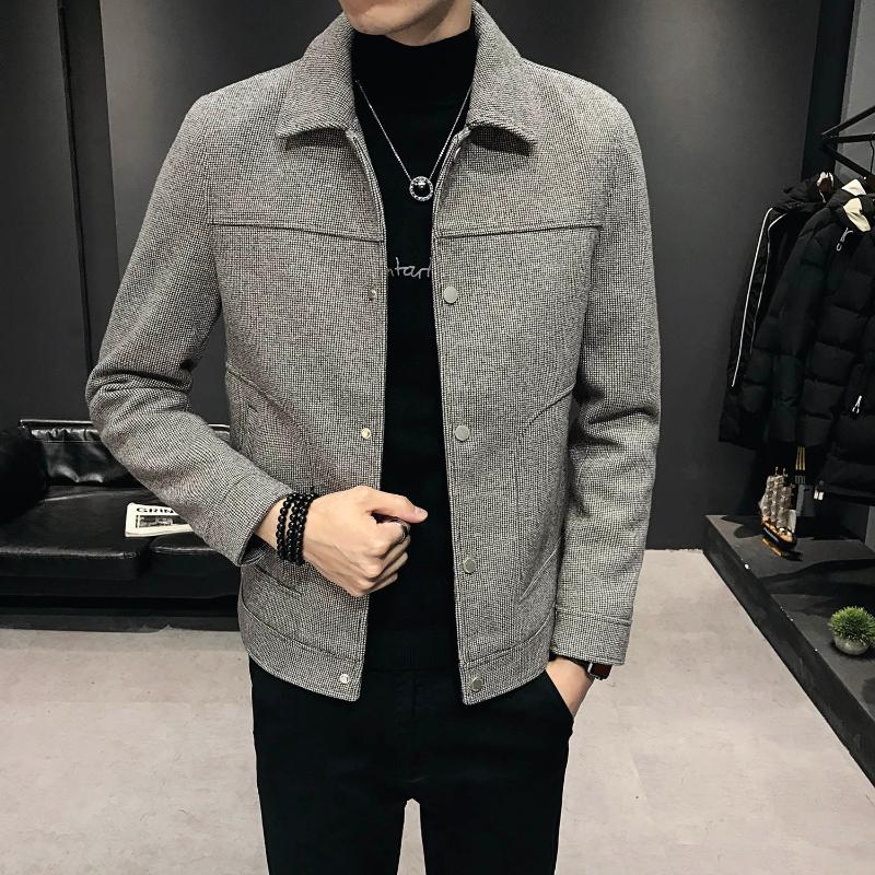 Brand Clothing Fashion Men's Spring Casual Keep Warm Jacket/Male Slim Fit Woolen Cloth Jacket/Man Leisure Coat S-3XL Jackets