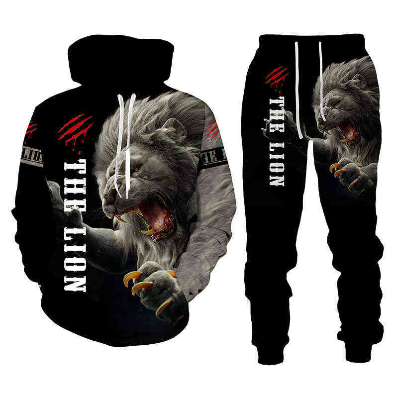 The Lion King Autumn Winter 3D Printed Men's Hooded Sweater Set Men's Sportswear Tracksuit Long Sleeve Men's Clothing Suit Y0831, Gray
The Lion King Autumn Winter 3D Printed Men's Hooded Sweater Set Men's Sportswear Tracksuit Long Sleeve Men's Clothing Suit Y0831, Gray