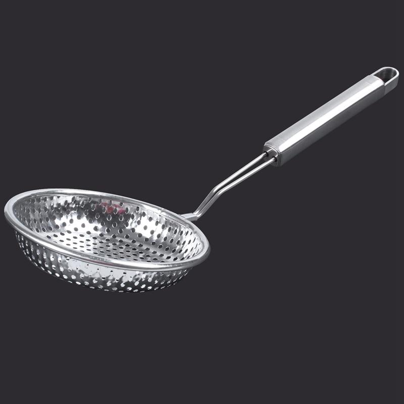Est Home Silver Tone Stainless Steel Perforated Ladle Colander 13" Colanders & Strainers