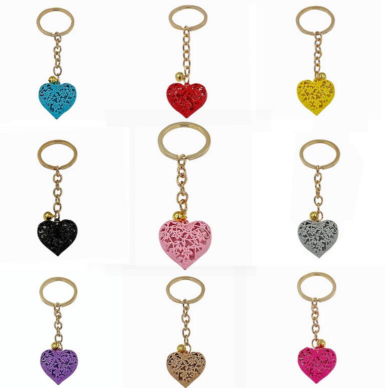 Hollow Heart Keychains Fashion Charm Cute Purse Bag Pendant Car Keyring Chain Ornaments Gift Whole