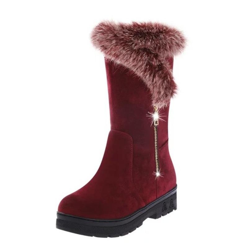 Boots Women 2021 Winter High Gang Platform Non-slip Plus Velvet Thicken Snow Female Fashion Plush Soft Casual Cotton Shoes