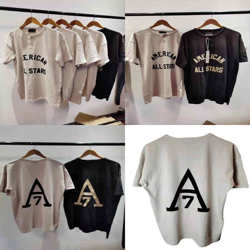Fears of God Essentials Designer T Shirt Season 7 main line fog high street flocking short sleeve Henry collar men and women, White;black
Fears of God Essentials Designer T Shirt Season 7 main line fog high street flocking short sleeve Henry collar men and women, White;black