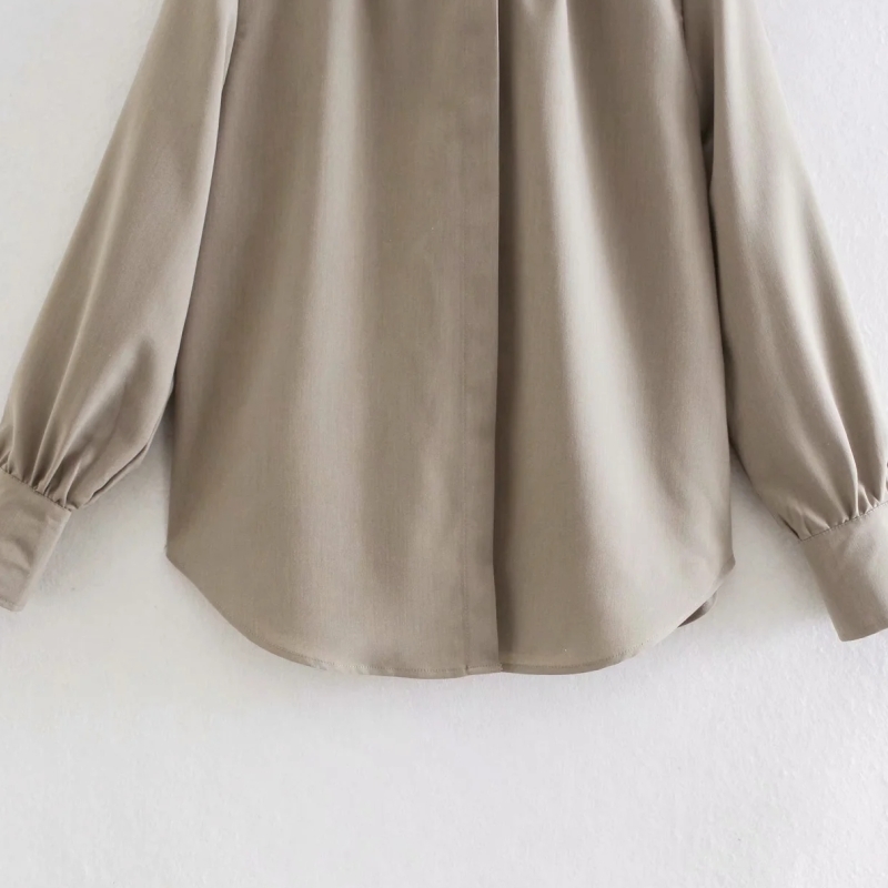 Spring Women Stand Collar Loose Blouse Female Long Sleeve Shirt Casual Lady Tops Blusas S8353 210430