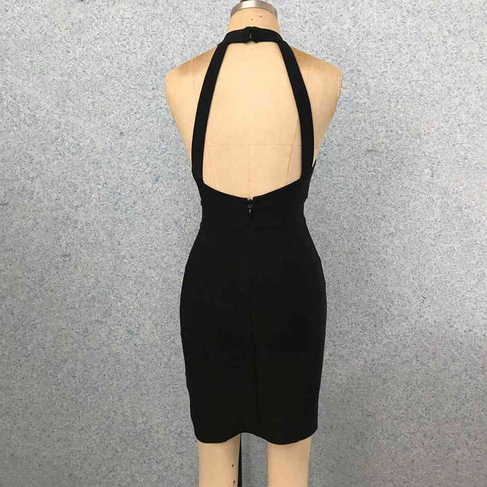 Fashion Hollow Out Summer Women Bandage Dress Sleeveless Button Backless Black Party Sexy Bodycon Vestidos Red 210524