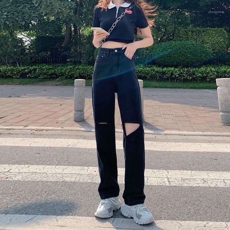 Women' Jeans Black High Waisted Beggar' With Holes For Straight Pants In Spring 2021, 3723 black regular
Women' Jeans Black High Waisted Beggar' With Holes For Straight Pants In Spring 2021, 3723 black regular