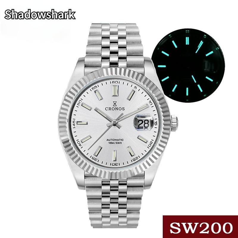 Wristwatches Cronos Date Luxury Men Watch Stainless Steel 5 Links Bracelet Copper-Nickel Plated Bezel 100m Water Resistant Sapphire, White pt
Wristwatches Cronos Date Luxury Men Watch Stainless Steel 5 Links Bracelet Copper-Nickel Plated Bezel 100m Water Resistant Sapphire, White pt