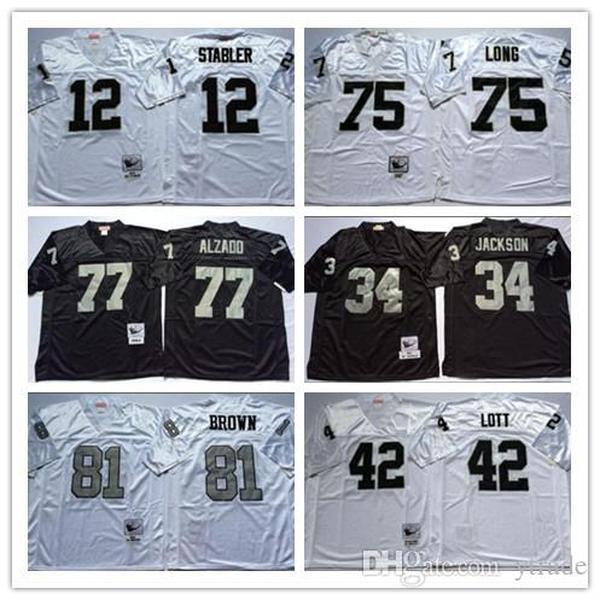 NCAA Football 81 Tim Brown Jerseys 12 Ken Stabler 34 JACKSON 75 Howie Long 42 Ronnie Lott 77 Lyle Alzado Vintage Jersey White Black Stitched, Black;red
NCAA Football 81 Tim Brown Jerseys 12 Ken Stabler 34 JACKSON 75 Howie Long 42 Ronnie Lott 77 Lyle Alzado Vintage Jersey White Black Stitched, Black;red