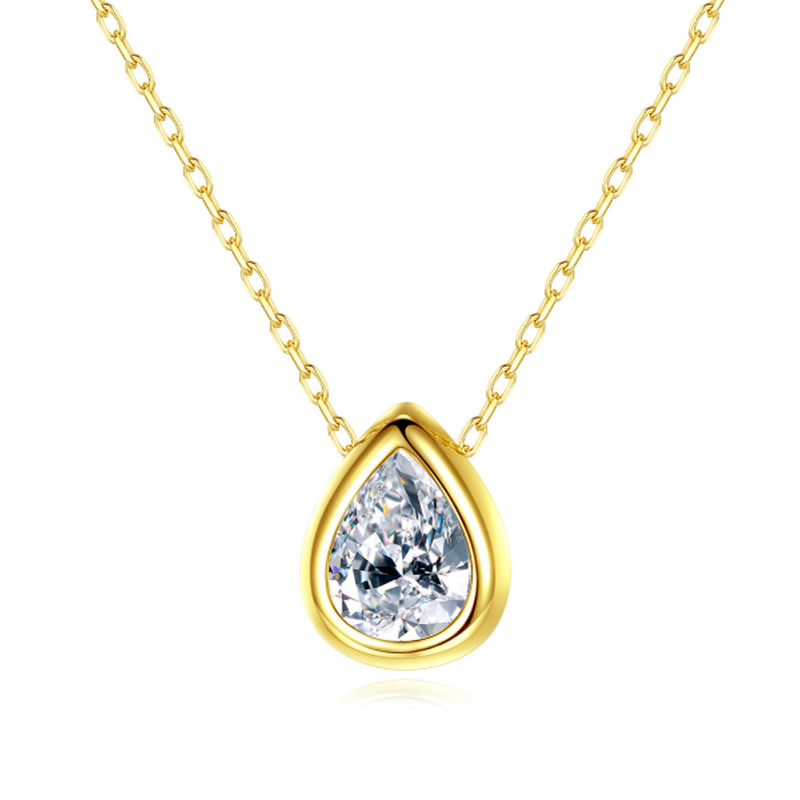 S925 Sterling Silver Simple Teardrop Shaped Pendant Necklaces 18k Gold Plating Inlay Zircon Waterdrop Charm Necklace For Girls
S925 Sterling Silver Simple Teardrop Shaped Pendant Necklaces 18k Gold Plating Inlay Zircon Waterdrop Charm Necklace For Girls