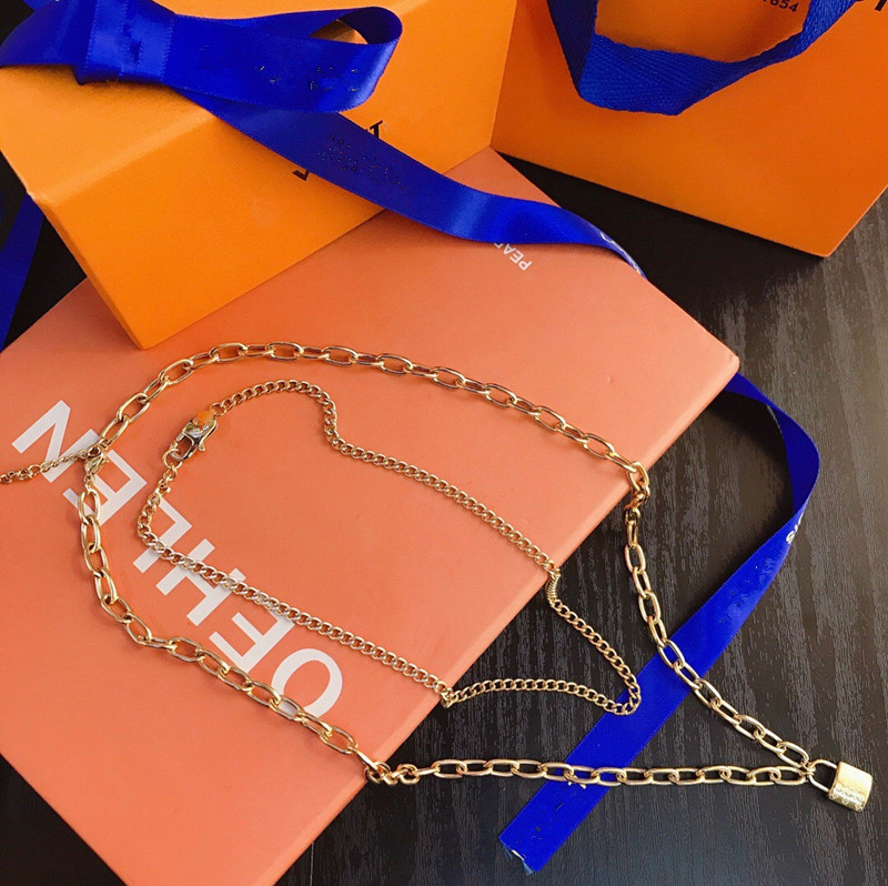 Classic Style double layer chain necklace lock pendant stainless steel gold and sliver 2 color for mother gift
Classic Style double layer chain necklace lock pendant stainless steel gold and sliver 2 color for mother gift