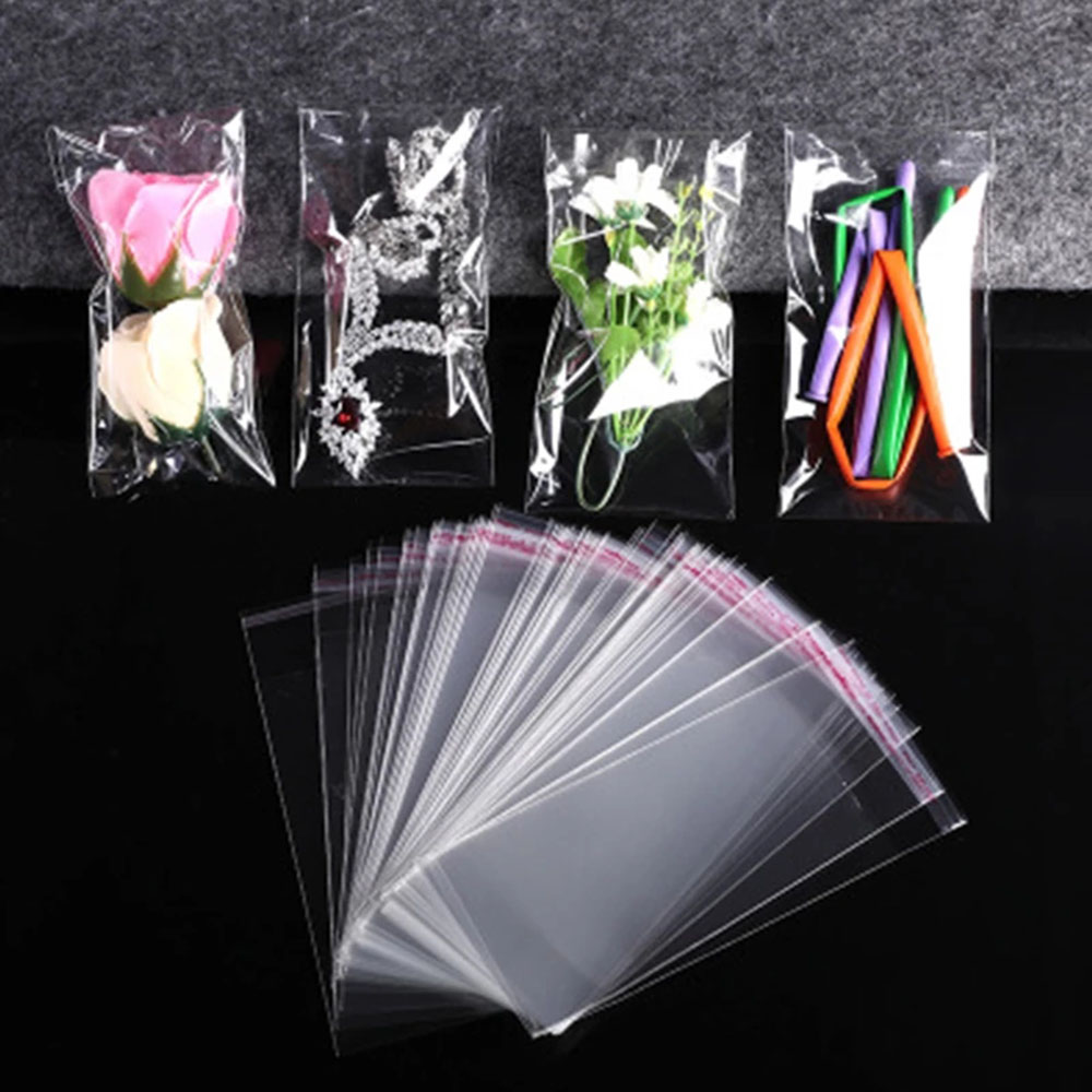 100pcs/Lot Transparent Self Adhesive Seal Bags OPP Plastic Cellophane Bags Gifts Candy Bag & Pouch Jewelry Packaging Bags Wholesale Price