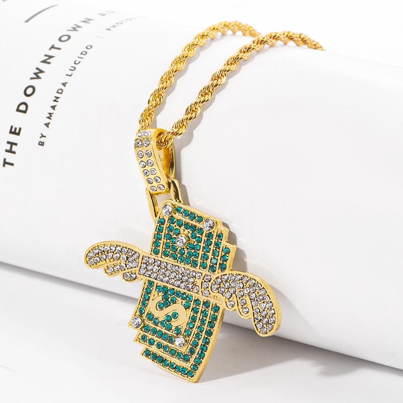 Pendant Necklaces Iced Out Flying Cash Solid Necklace Mens Hip Hop Gold Silver Color Charm Chains Jewelry Gifts
Pendant Necklaces Iced Out Flying Cash Solid Necklace Mens Hip Hop Gold Silver Color Charm Chains Jewelry Gifts