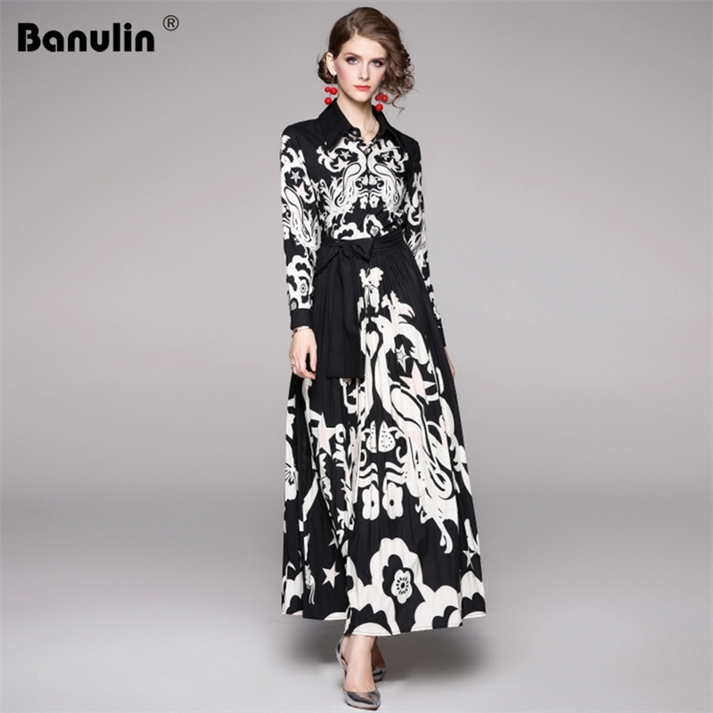 Banulin Autumn Runway Long Maxi Dress Women High Quality Black Flowers Sleeve Big Swing Elegant Vintage Pleated 210603
Banulin Autumn Runway Long Maxi Dress Women High Quality Black Flowers Sleeve Big Swing Elegant Vintage Pleated 210603