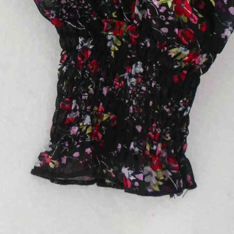 Women Floral Printing Chiffon V Neck Lantern Sleeve Midi Dress Female Loose Clothes Casual Lady Vestido D6693 210430Z