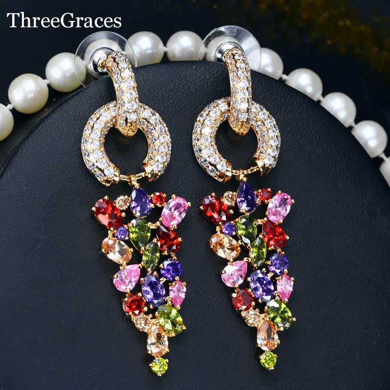 Dangle & Chandelier ThreeGraces Beautiful Design Mona Lisa Round And Marquise Cubic Zircon Multicolor Crystal Earrings For Women ER204, Silver
Dangle & Chandelier ThreeGraces Beautiful Design Mona Lisa Round And Marquise Cubic Zircon Multicolor Crystal Earrings For Women ER204, Silver