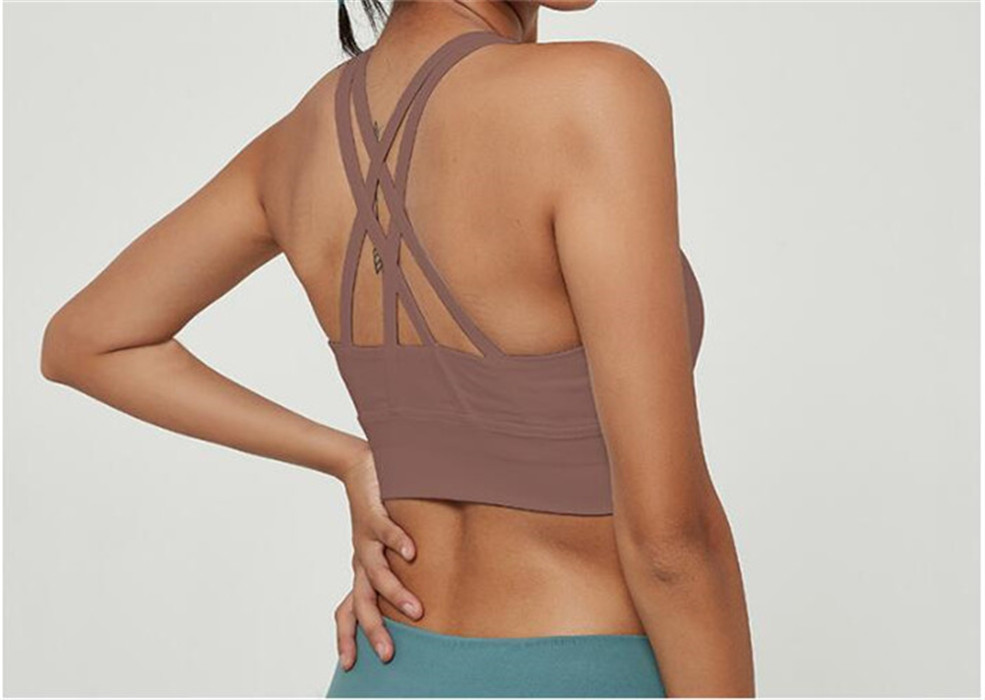 Womens sports exercise bra Yoga Outfits Vest straps bodybuilding all match casual gym push up bras Good quality crop tops indoor outdoor workout runni