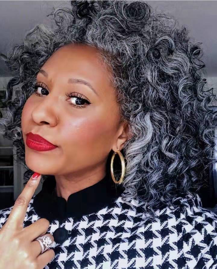 Grey Ponytail Hair Extensions 14inch Curly Wavy Hairpieces for Women Short deep curl Clip in on Pony Tail Girls Fluffy Human Magic Paste Ponytails dra