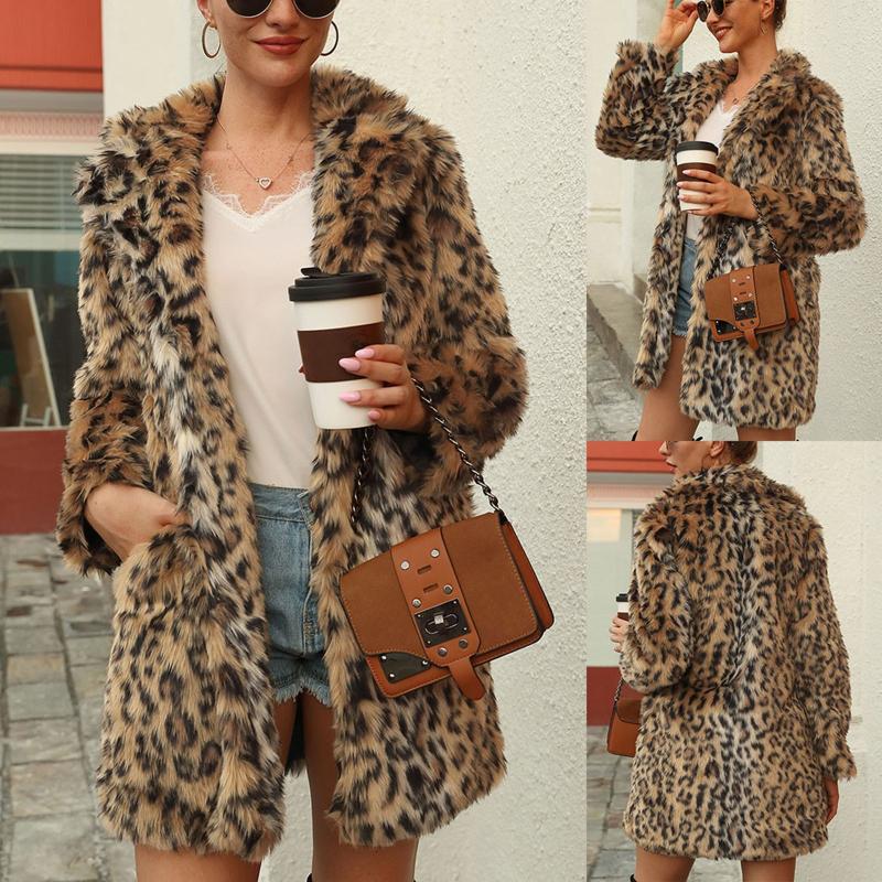 Women' Jackets 2021 Fashion Leopard Faux Fur Jacket Women Loose Lapel Warm Plush Cardigan Coat Brown Vintage Autumn Winter #01, As pic
Women' Jackets 2021 Fashion Leopard Faux Fur Jacket Women Loose Lapel Warm Plush Cardigan Coat Brown Vintage Autumn Winter #01, As pic