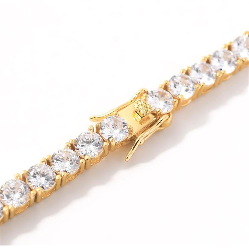 7inch-24inch Hip Hop Sparkling Luxury Jewelry Tennies Chain Pendant 3MM 4MM 5MM 5A Zircon CZ Diamond Gemstones Party 14KT White Rose Gold Fill Women M