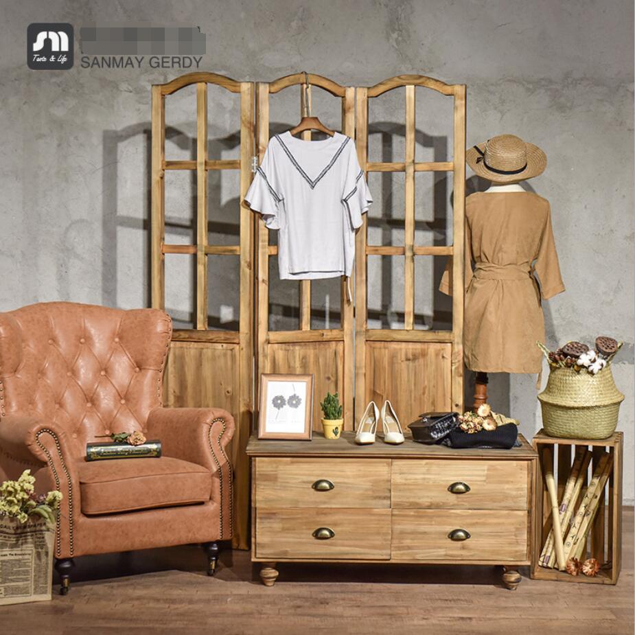 Commercial Furniture Clothes display rack simple water table combination clothing store front desk solid wood high and low floor type middle island sh