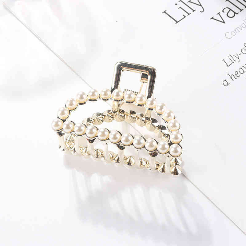 Hair Accessories Jewelry Elegant Ball Head Metal Claw Diamond Inlaid Pearl Headdress Korean Version Grab Clip Dish Bath