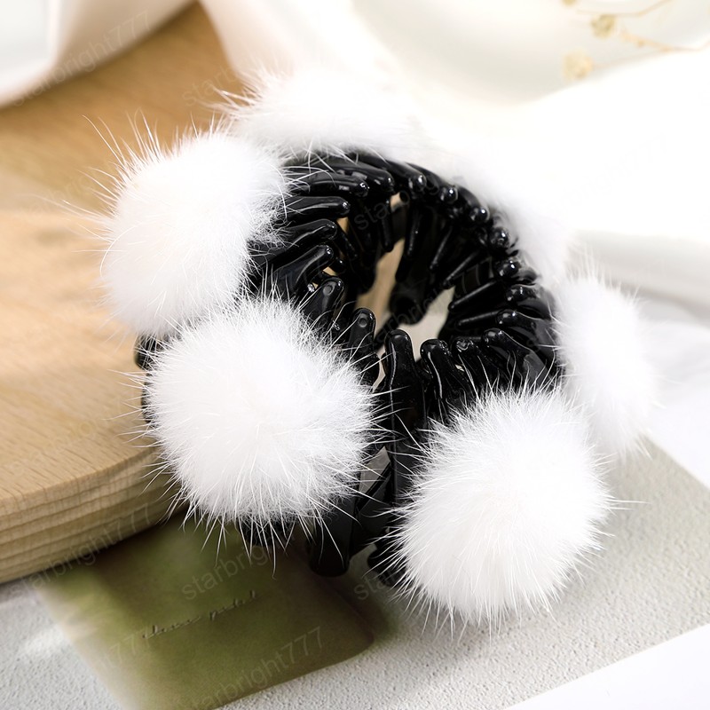 Bird Nest Hair Claw Fashion Ponytail Clip Hair Barrettes Women Fur Ball Decoration Headwear Hair Accessories