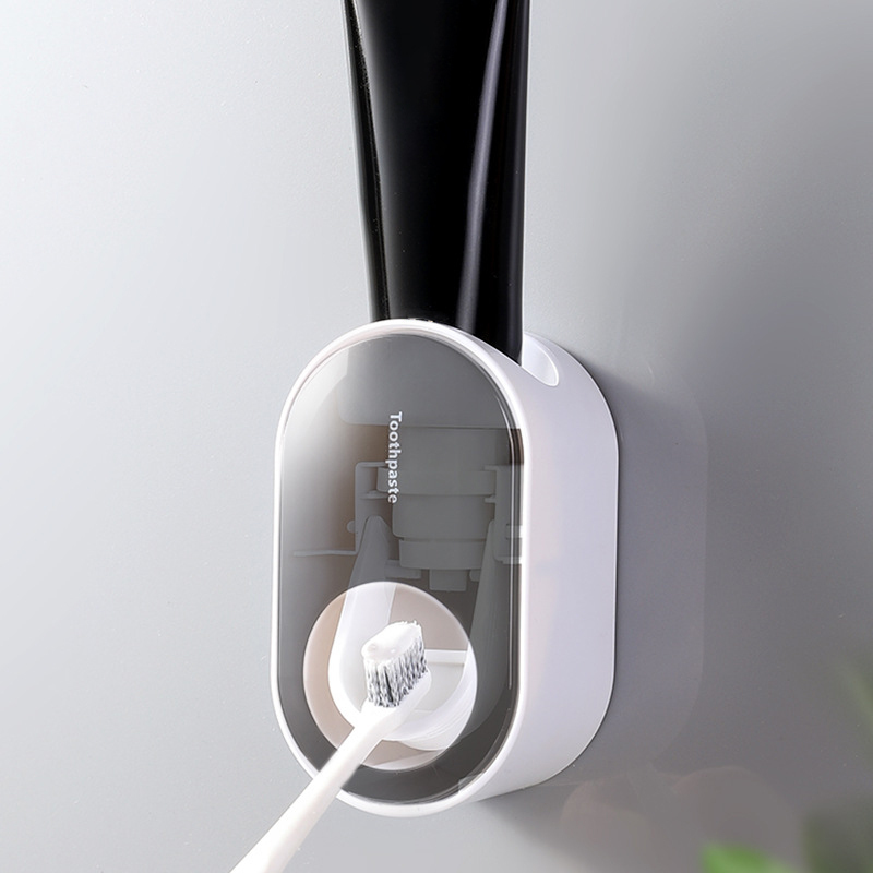 Wall Mount Toothpaste Dispenser Bathroom Accessories Set Automatic Toothpaste Squeezer Dispenser Bathroom Toothbrush Holder Tool