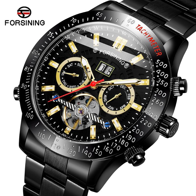 Wristwatches Forsining Men's Watch Classic Black Clock Steampunk Series Complete Calendar Men Mechanical Automatic Watches Relogio Masculino
Wristwatches Forsining Men's Watch Classic Black Clock Steampunk Series Complete Calendar Men Mechanical Automatic Watches Relogio Masculino