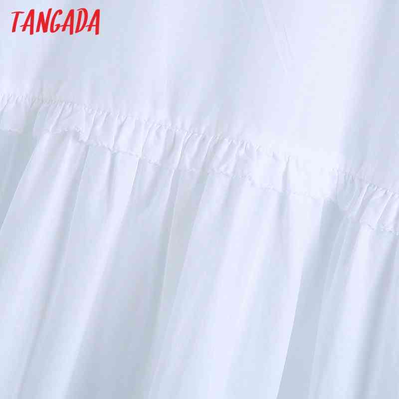 Women Fashion Embroidery Oversized Collar White Mini Dress Vintage Short Sleeve Summer Female Dresses Vestidos BE01 210416