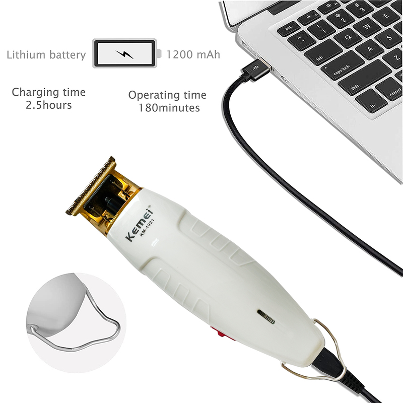 Kemei KM-1931 Professional Hair Clipper Barber Trimmer for Men Retro Buddha Cordless Edge Electric Cutting Machine 220216