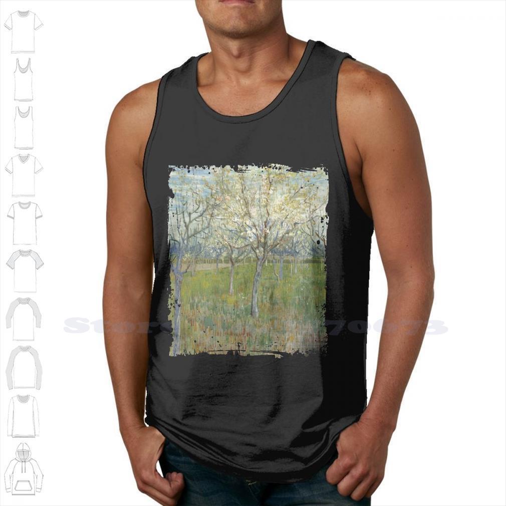 the pink orchard also with blossoming apricot trees march 1888 vincent van gogh cool design trendy tank top, White;black
the pink orchard also with blossoming apricot trees march 1888 vincent van gogh cool design trendy tank top, White;black