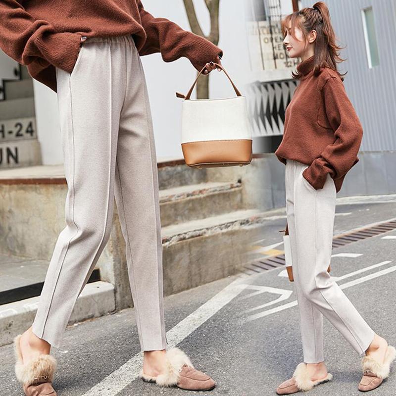Women's Pants & Capris Elastic High Waist Nine Points Harem Autumn Woolen Women Casual Female Loos Plus Size 2XL, Black;white
Women's Pants & Capris Elastic High Waist Nine Points Harem Autumn Woolen Women Casual Female Loos Plus Size 2XL, Black;white
