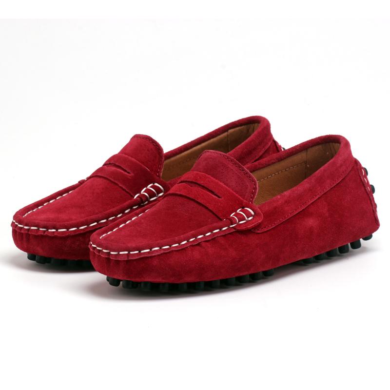 Flat Shoes Quality Kids Children's Loafers For Boys Girls Moccasins Suede Children Flats Casual Boat Wedding Leather Autumn