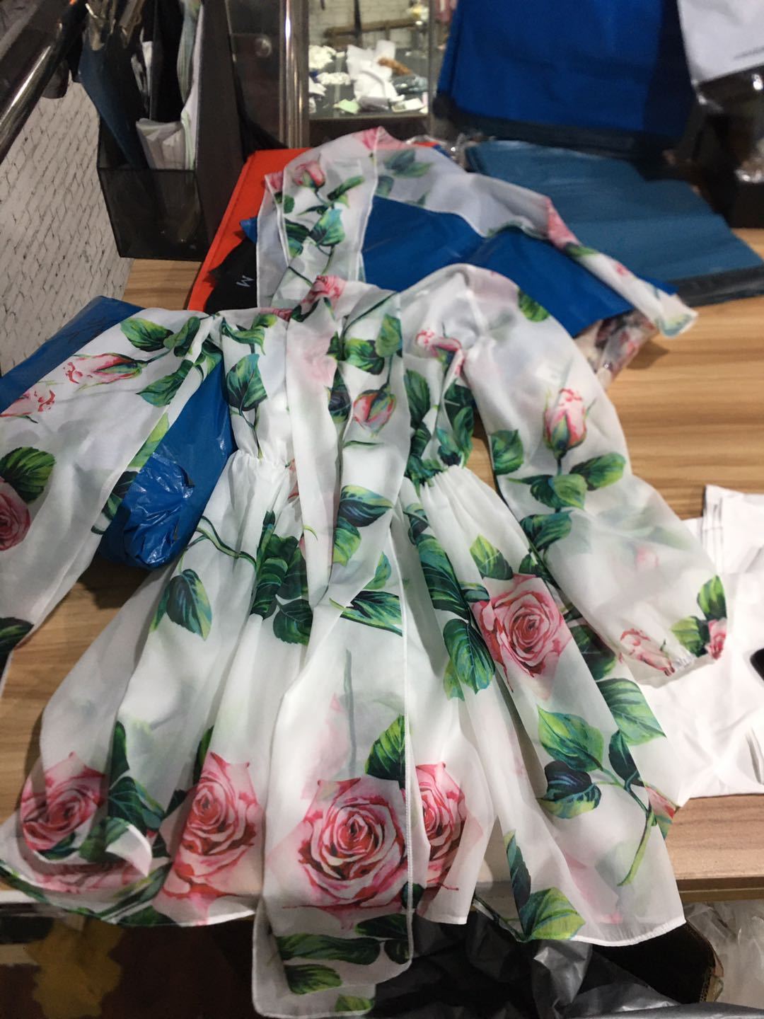 Summer Women Vintage Loose High Waist Slim Was Thin Elegant Printed Bow Tie Dress Female Fashion ZA4303 210427