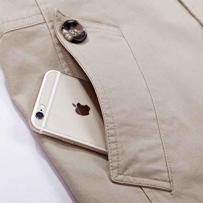 Men's Trench Coats Spring And Autumn Large Size Coat Korean Version Of The Slim Long Hooded Thick Cotton