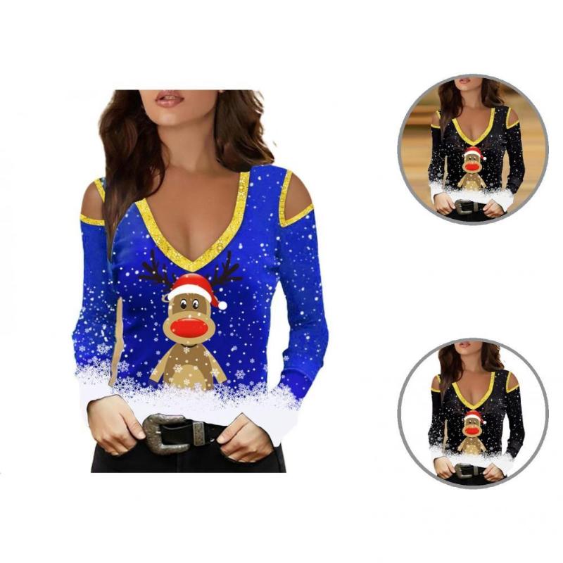 Women's Blouses & Shirts Autumn Blouse Cartoon Print Casual Hollow Out Wear Resistant Elk Lady Top Women Shirt For Dating, White
Women's Blouses & Shirts Autumn Blouse Cartoon Print Casual Hollow Out Wear Resistant Elk Lady Top Women Shirt For Dating, White