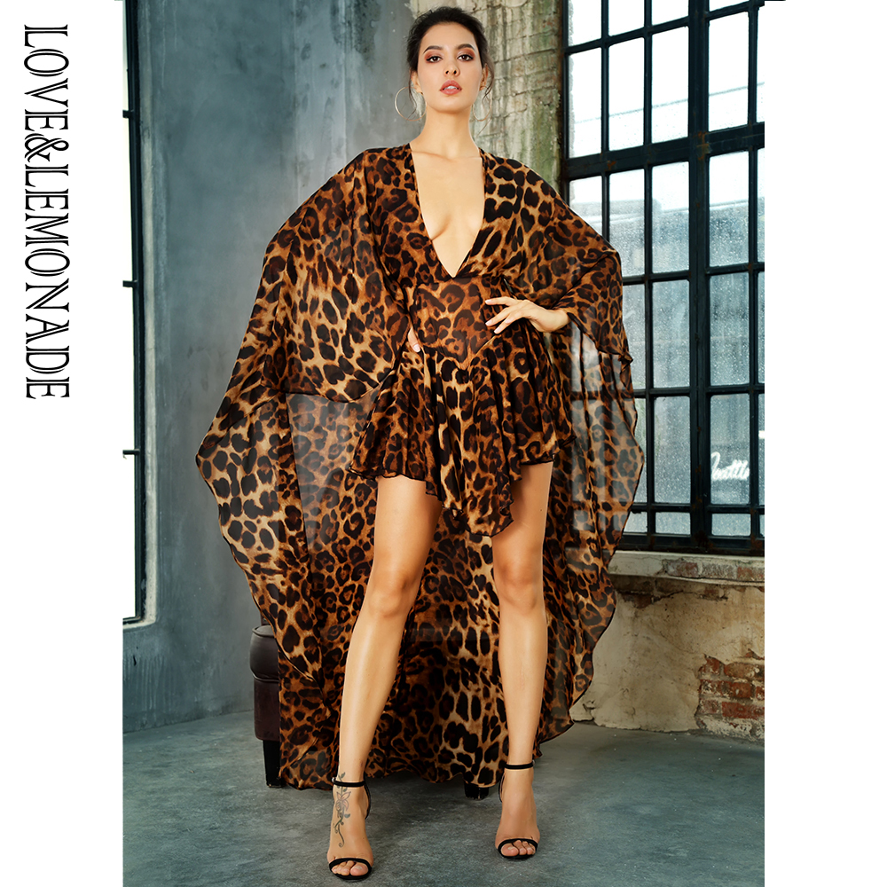 LOVE&LEMONADE Deep V-Neck Open Back Cloak Style Leopard Chiffon Playsuit LM81381, Pic color
LOVE&LEMONADE Deep V-Neck Open Back Cloak Style Leopard Chiffon Playsuit LM81381, Pic color