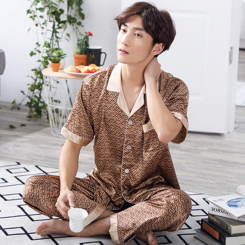 Men's Sleepwear Soft Cozy Short Sleeve Sleep Tops Pants Pijamas Silk Pajamas For Men Nightgown Mens Lounge Wear 3xl Luxury, Mens pajamas
Men's Sleepwear Soft Cozy Short Sleeve Sleep Tops Pants Pijamas Silk Pajamas For Men Nightgown Mens Lounge Wear 3xl Luxury, Mens pajamas