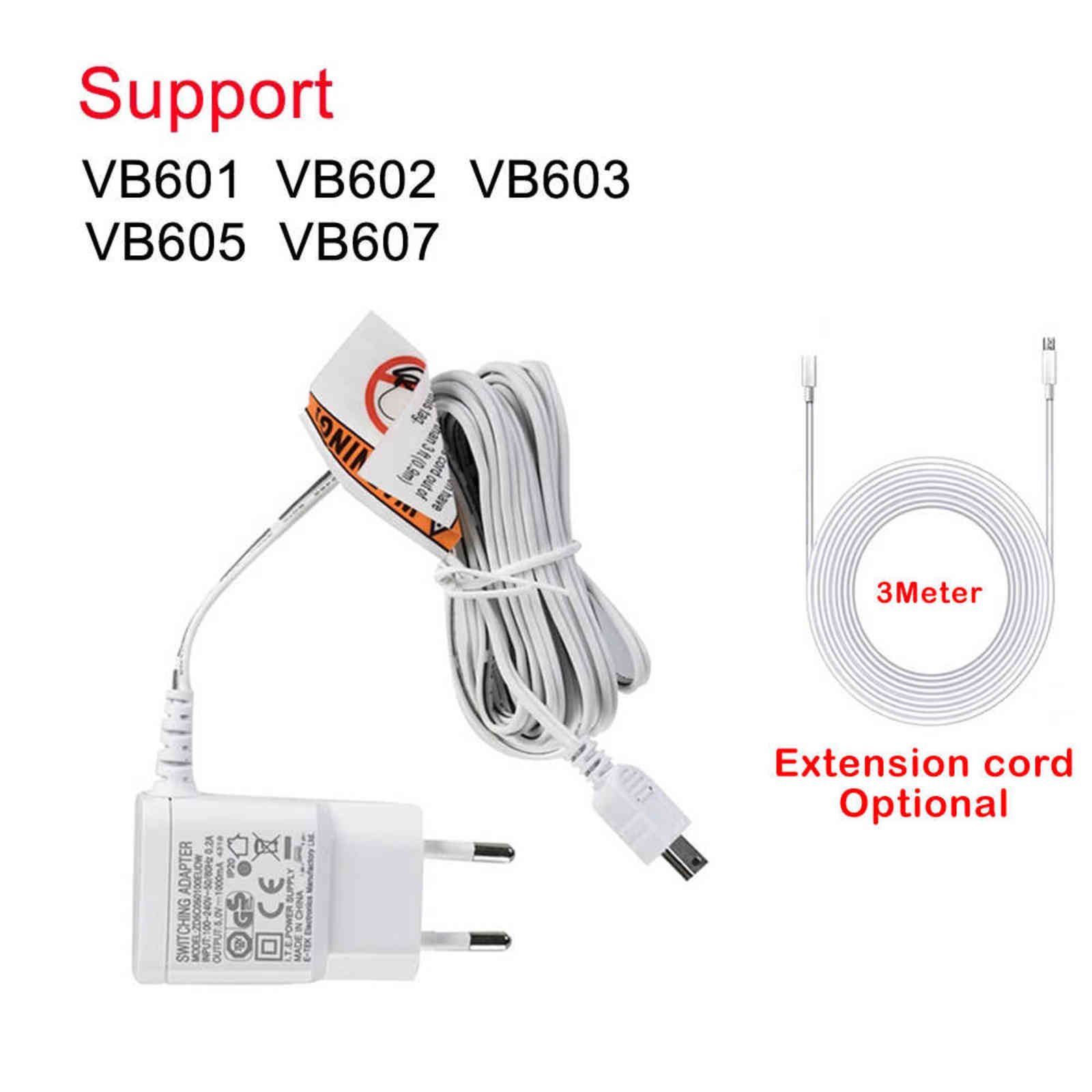 3 Meter Extension Cable Cord for Baby monitor Power Adapter VB601 VB602 VB603 VB605 VB607 Nanny Baby Camera Mini USB Connector H1125
3 Meter Extension Cable Cord for Baby monitor Power Adapter VB601 VB602 VB603 VB605 VB607 Nanny Baby Camera Mini USB Connector H1125