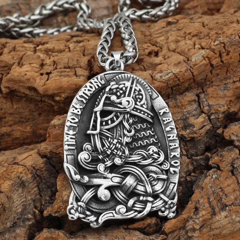 Pendant Necklaces Nordic Viking Rune Odin Amulet Stainless Steel Talisman Necklace With Gift Bag
Pendant Necklaces Nordic Viking Rune Odin Amulet Stainless Steel Talisman Necklace With Gift Bag