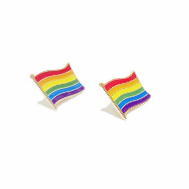 whole 100pcs gay pride pins LGBTQ rainbow flag brooch pins for clothes bag decoration H1018242b