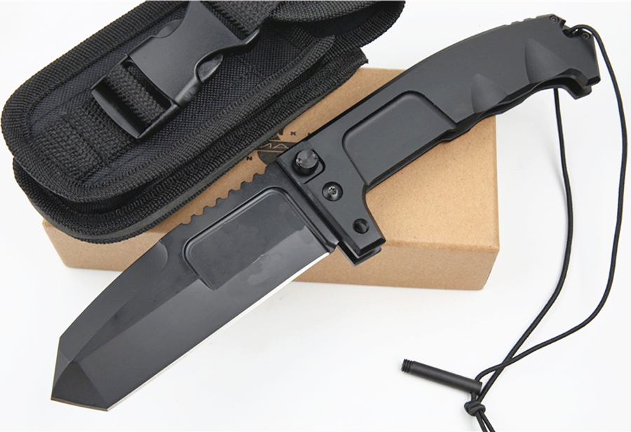 On Sale!! ER Strong Survival Tactical folding knife 440C Titanium Coated Tanto Point knife 6061-T6 Handle With Nylon Sheath and Retail Box Pack
On Sale!! ER Strong Survival Tactical folding knife 440C Titanium Coated Tanto Point knife 6061-T6 Handle With Nylon Sheath and Retail Box Pack