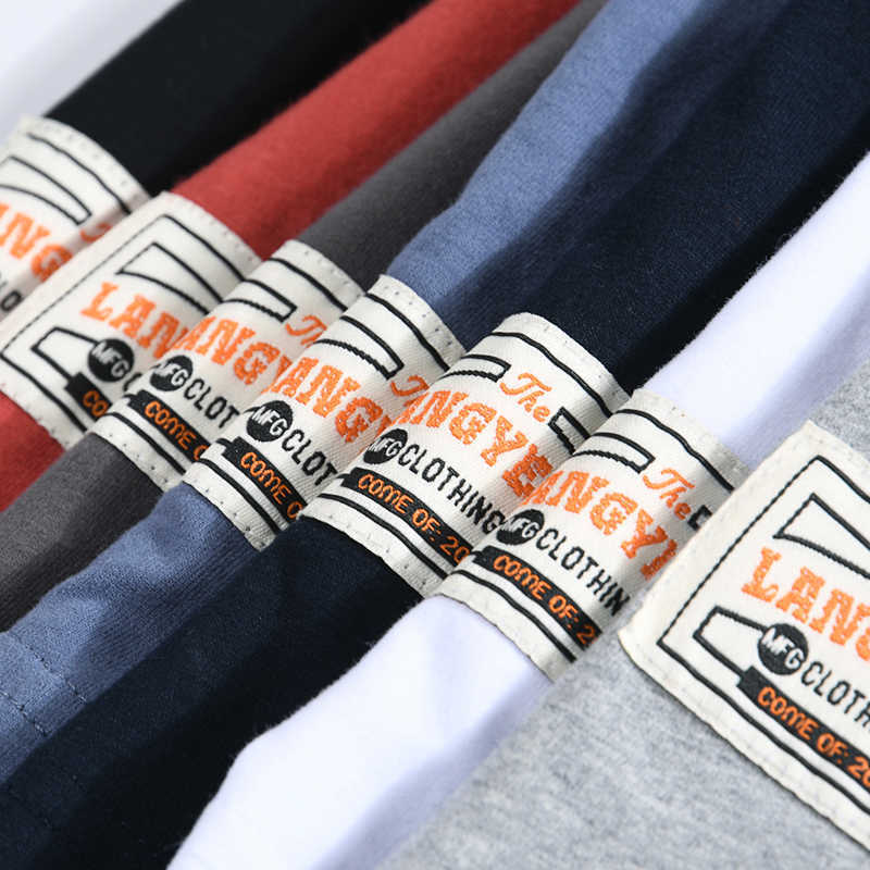 100% Cotton Long Sleeve T shirt For Men Solid Spring Casual Mens T-shirts High Quality Male Tops Classic Clothes Men's T-shirts 210715