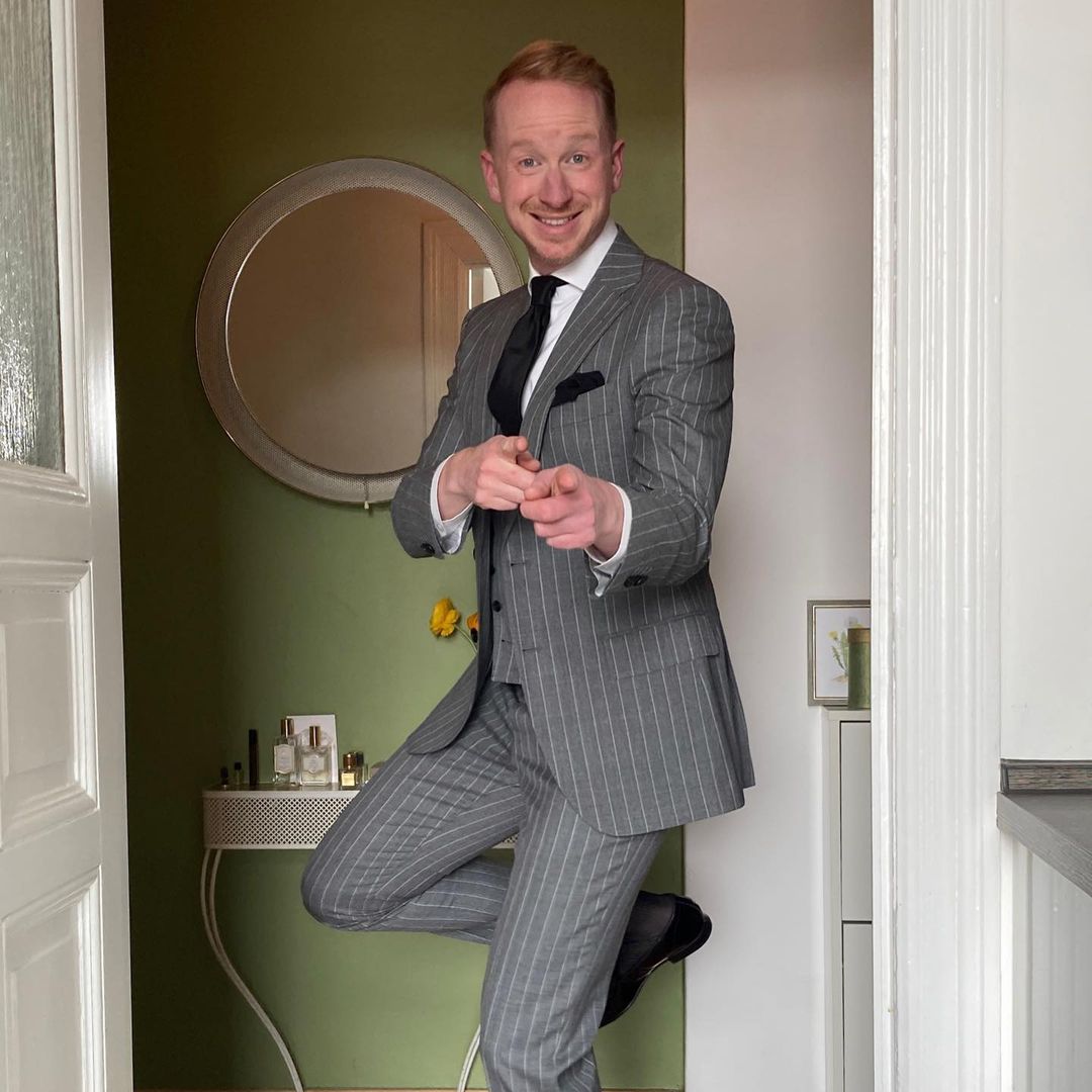 Grey stripe Single Breasted Men Suits Slim Fit Groom Party Coat Tailored Work Casual Wear